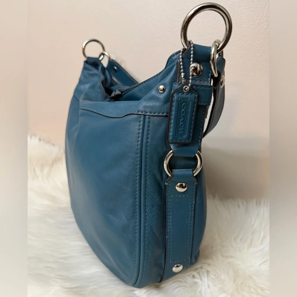 Coach Teal Leather Shoulder Bag# F14706